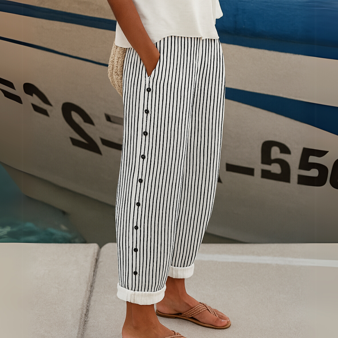 Freya - Seabreeze Streifen-Hosen mit Knöpfen