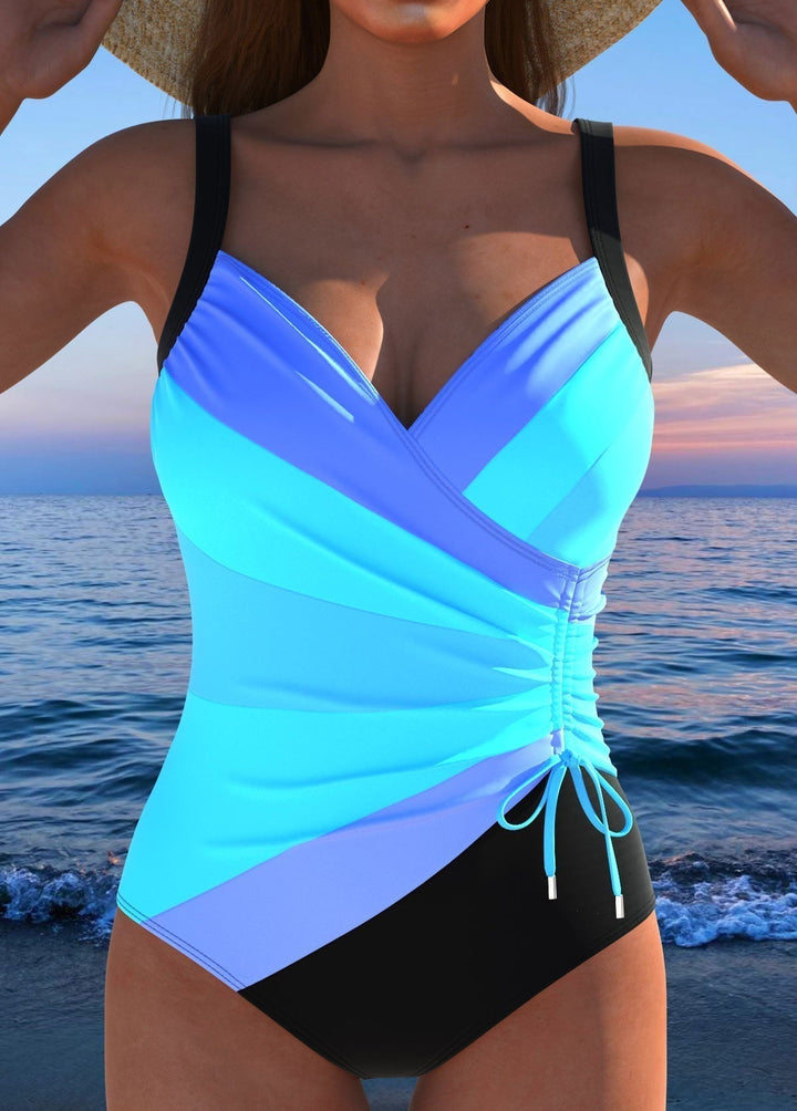 Delfina - Luxus Wickelschwimmanzug mit buntem Druck