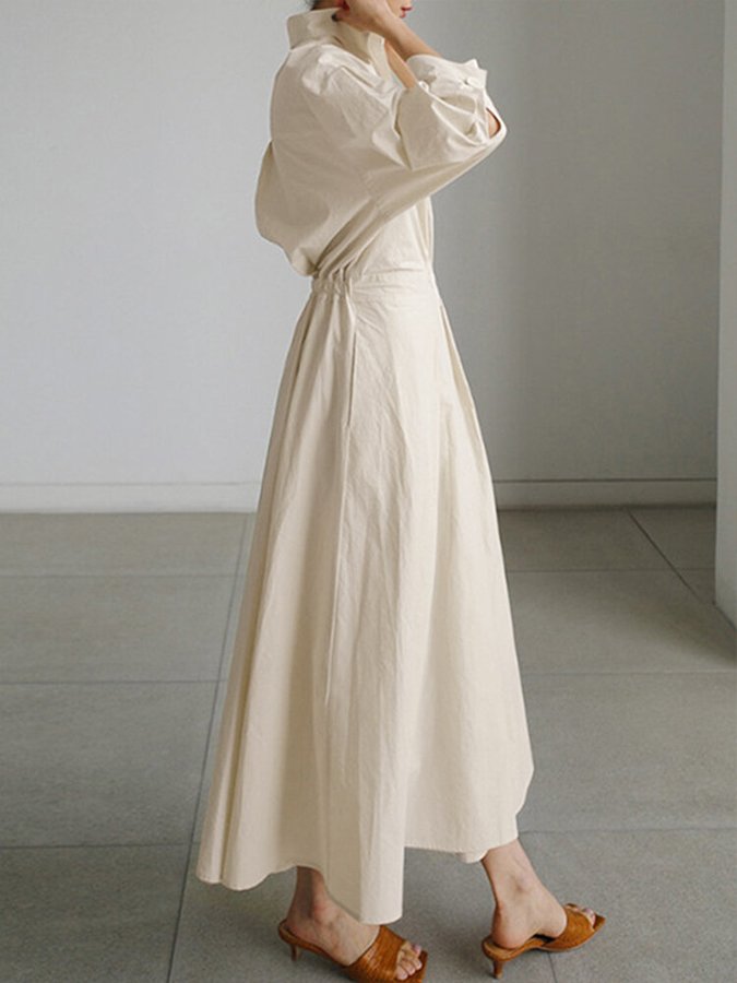 Brynn - Schickes Polo-Kragen A-Linien Swing-Kleid