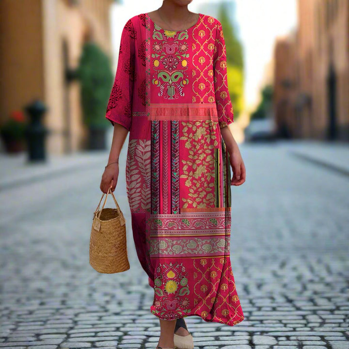 Marlene | Lässig geschnittenes Boho-Maxikleid