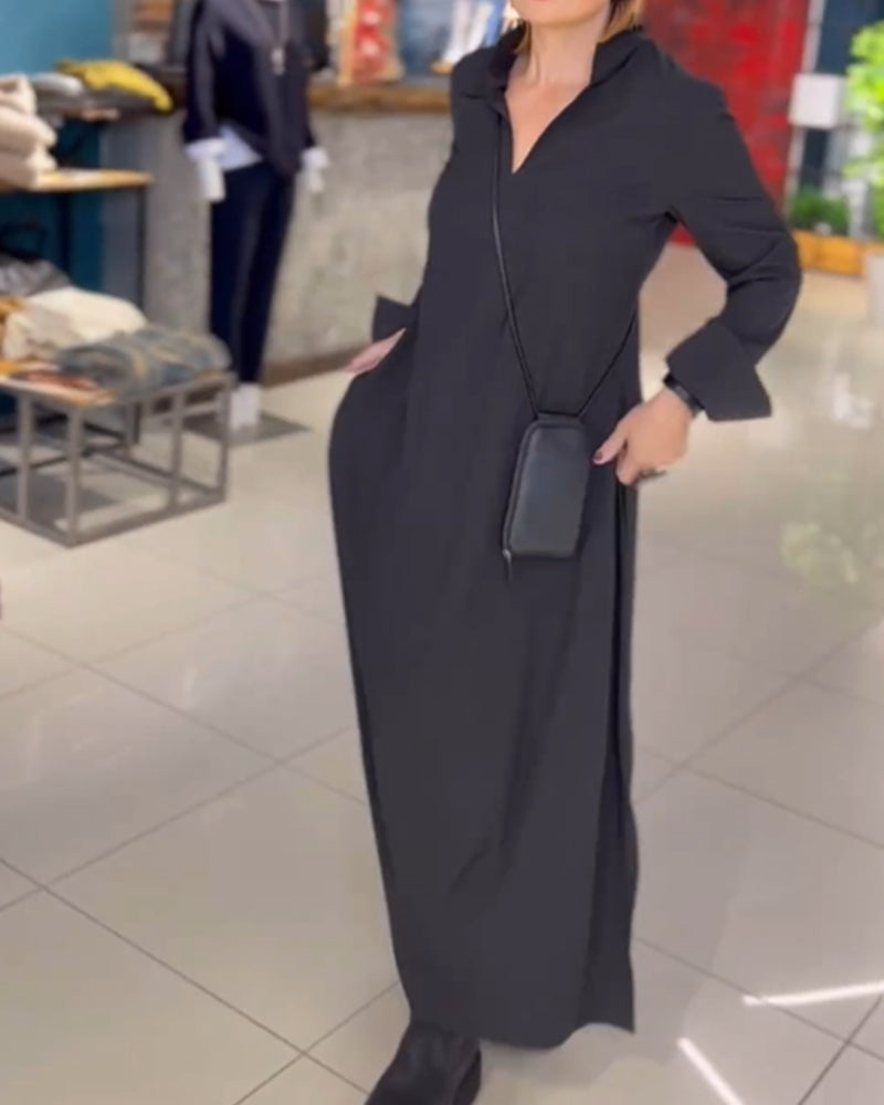 Evie - Retro Vibe Lockere Maxi-Kleid