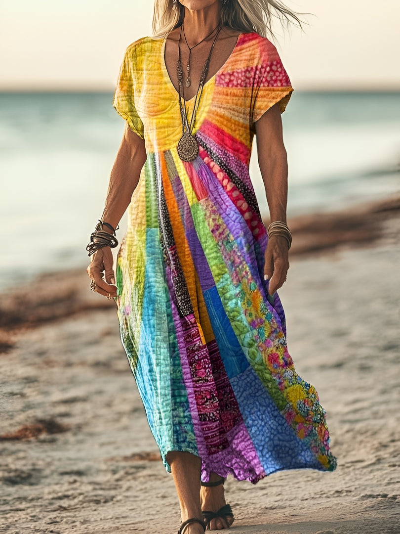 Luna | Bohemian Kleid mit sommerlichem Design