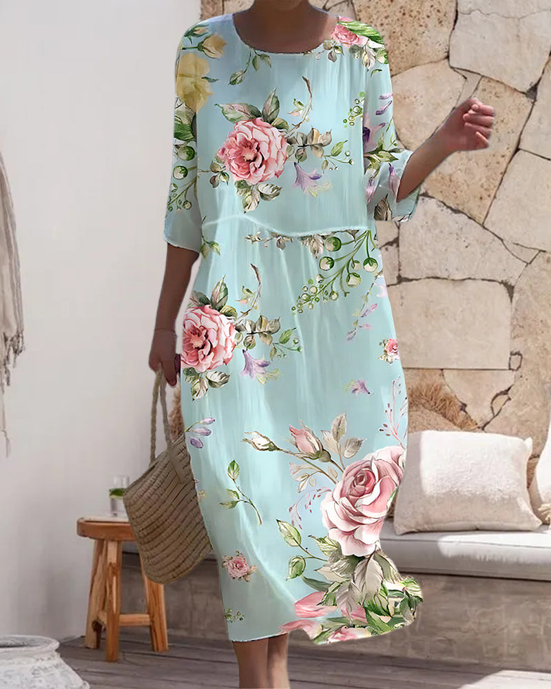 Margareta | Elegantes Blumen Kleid