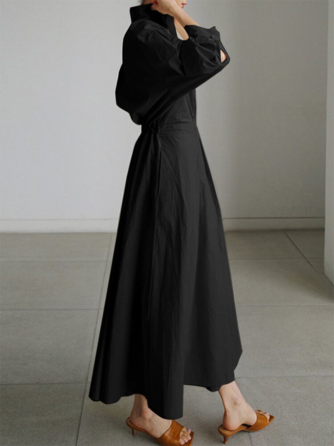 Brynn - Schickes Polo-Kragen A-Linien Swing-Kleid