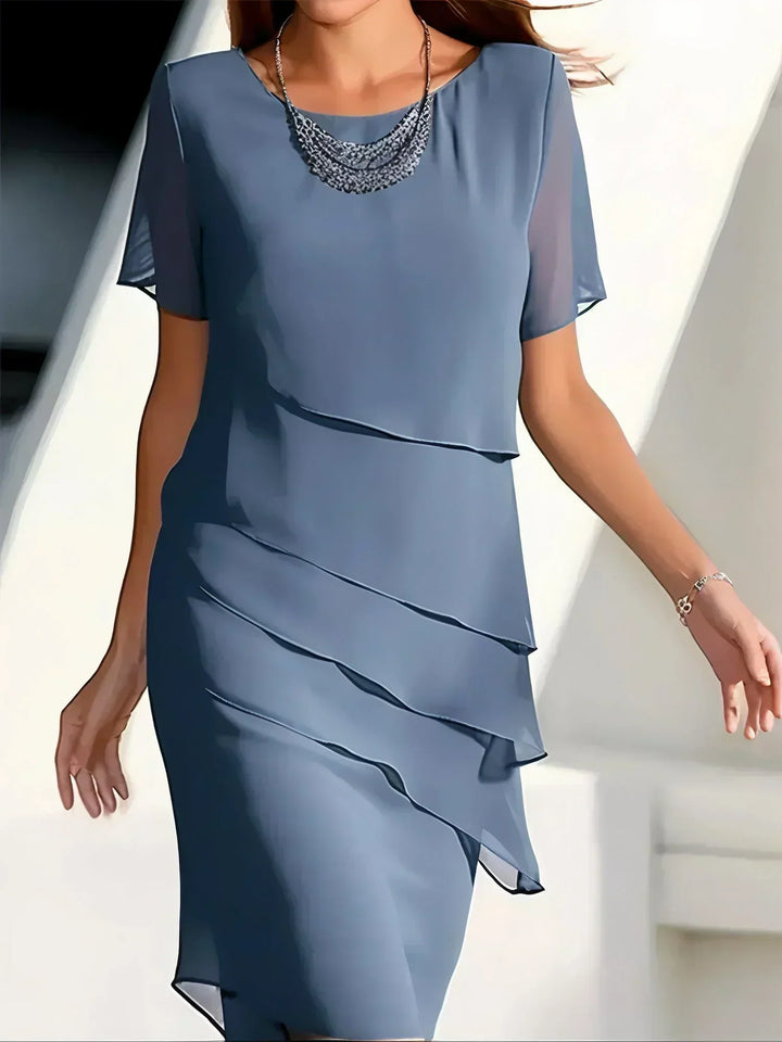 Monika - Kurzarm-Midi-Kleid