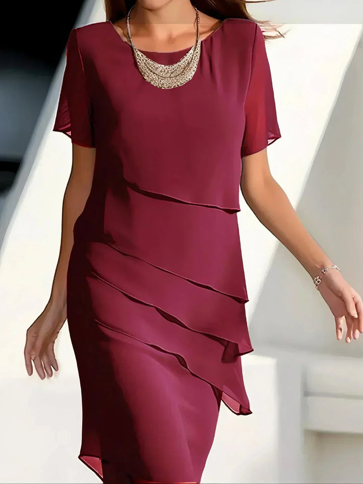 Monika - Kurzarm-Midi-Kleid
