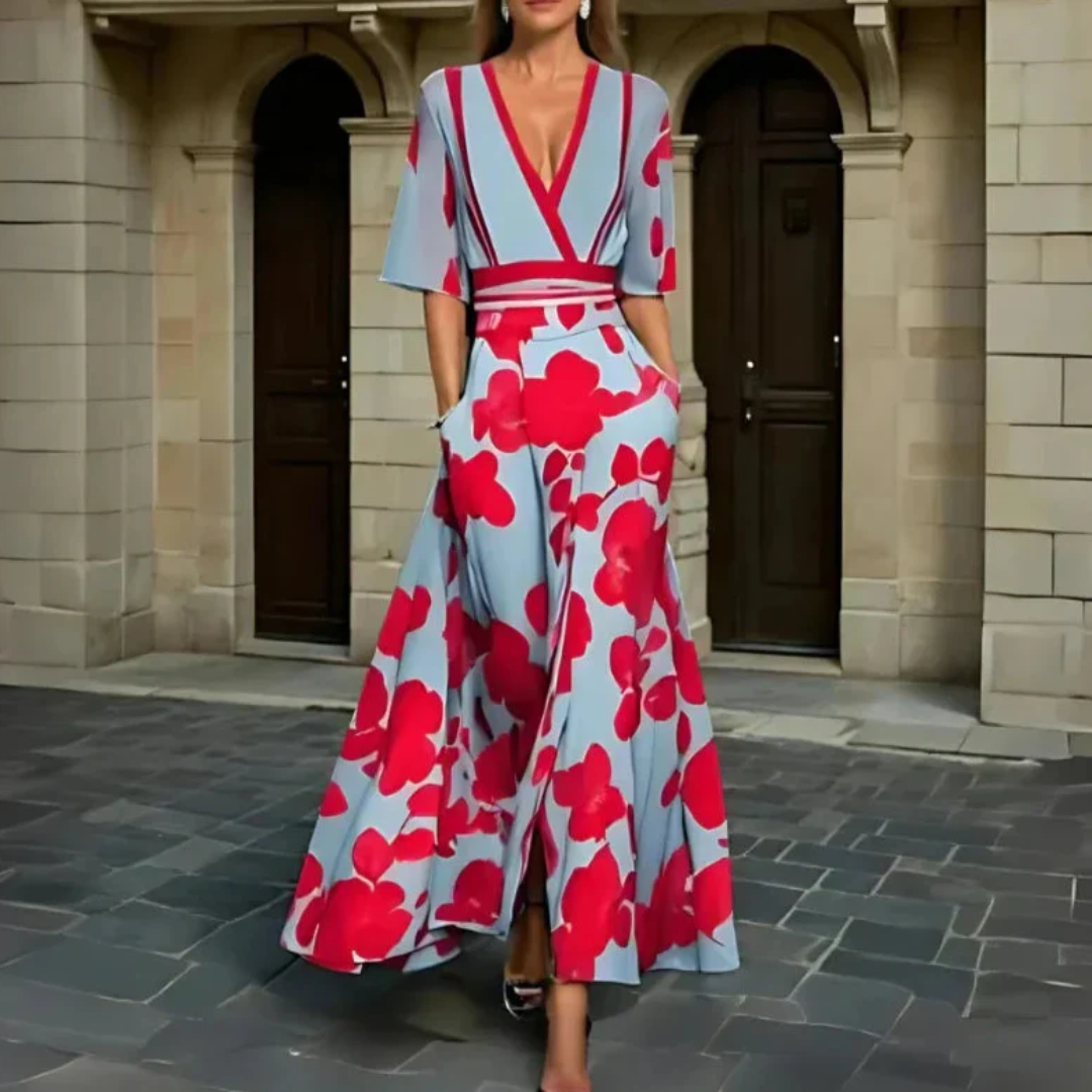 Michelle™ - Elegantes Blumen-Wickelkleid