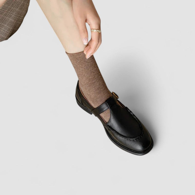 Avery - Orthopädische Mary Jane Schuhe mit quadrater Zehenpartie