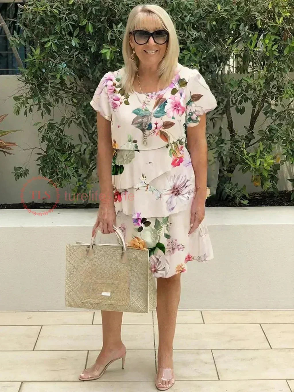 Loretta | Florales Plissee-Kleid