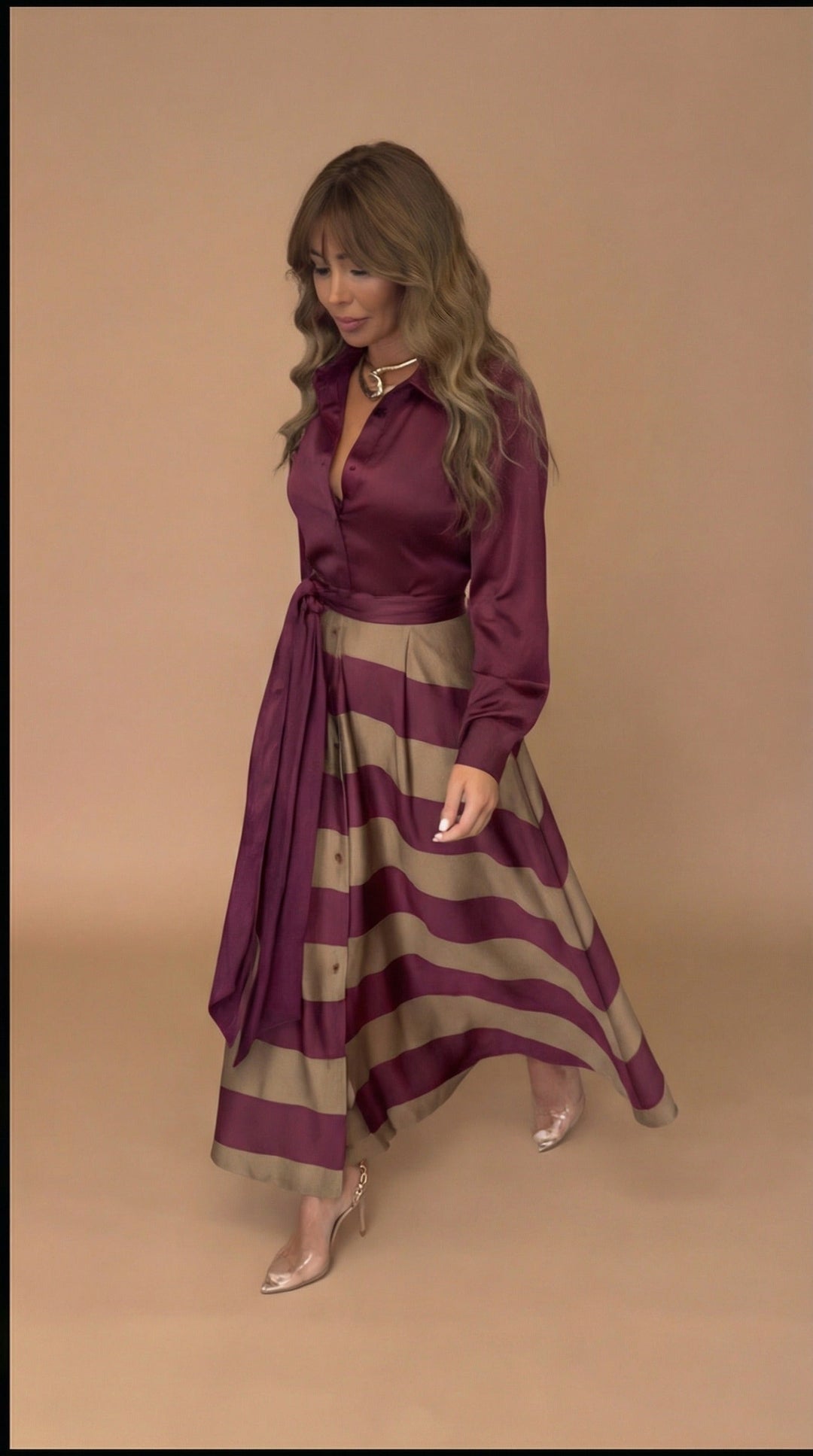 Mila™ | Gestreiftes Maxikleid
