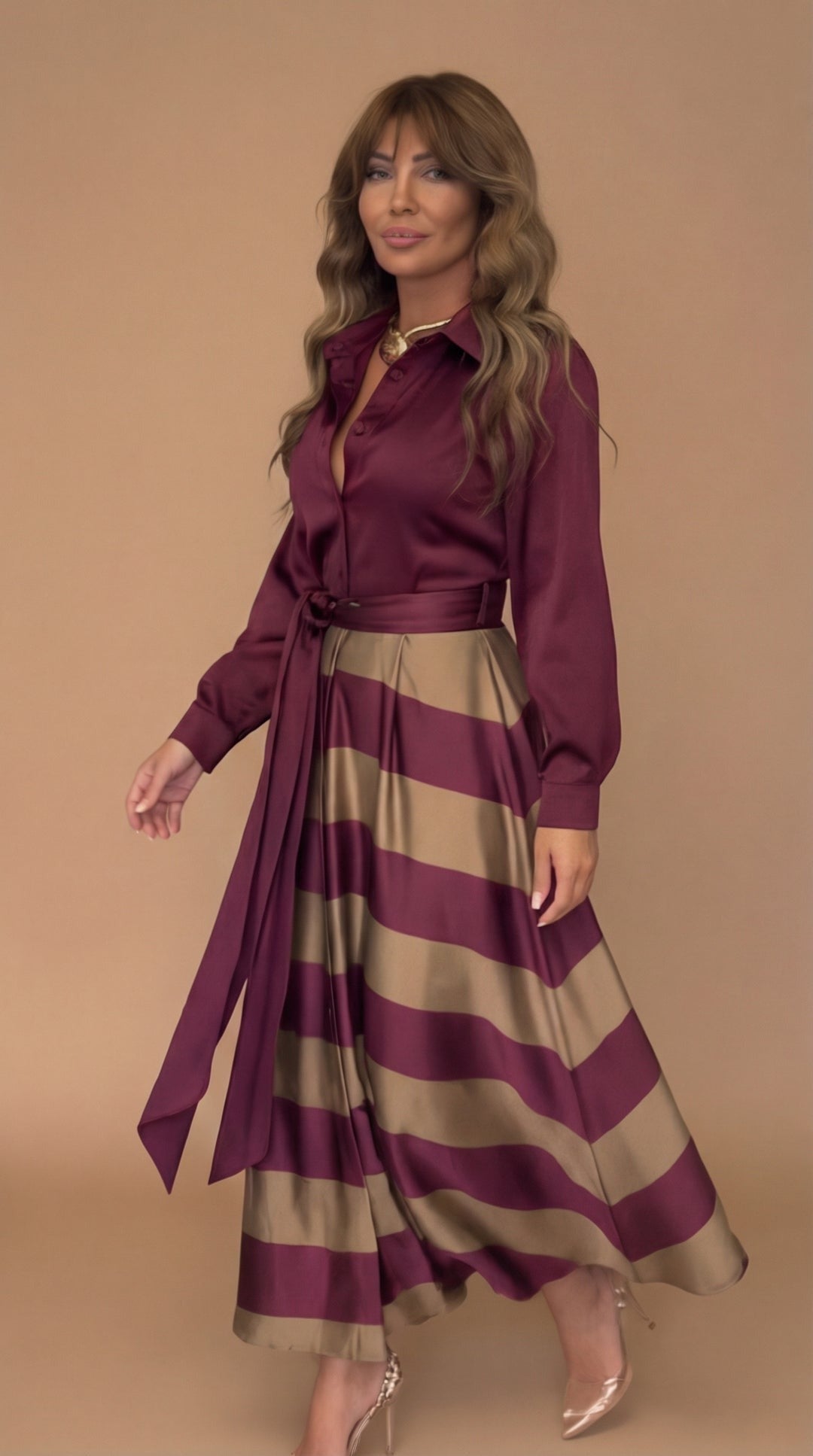 Mila™ | Gestreiftes Maxikleid