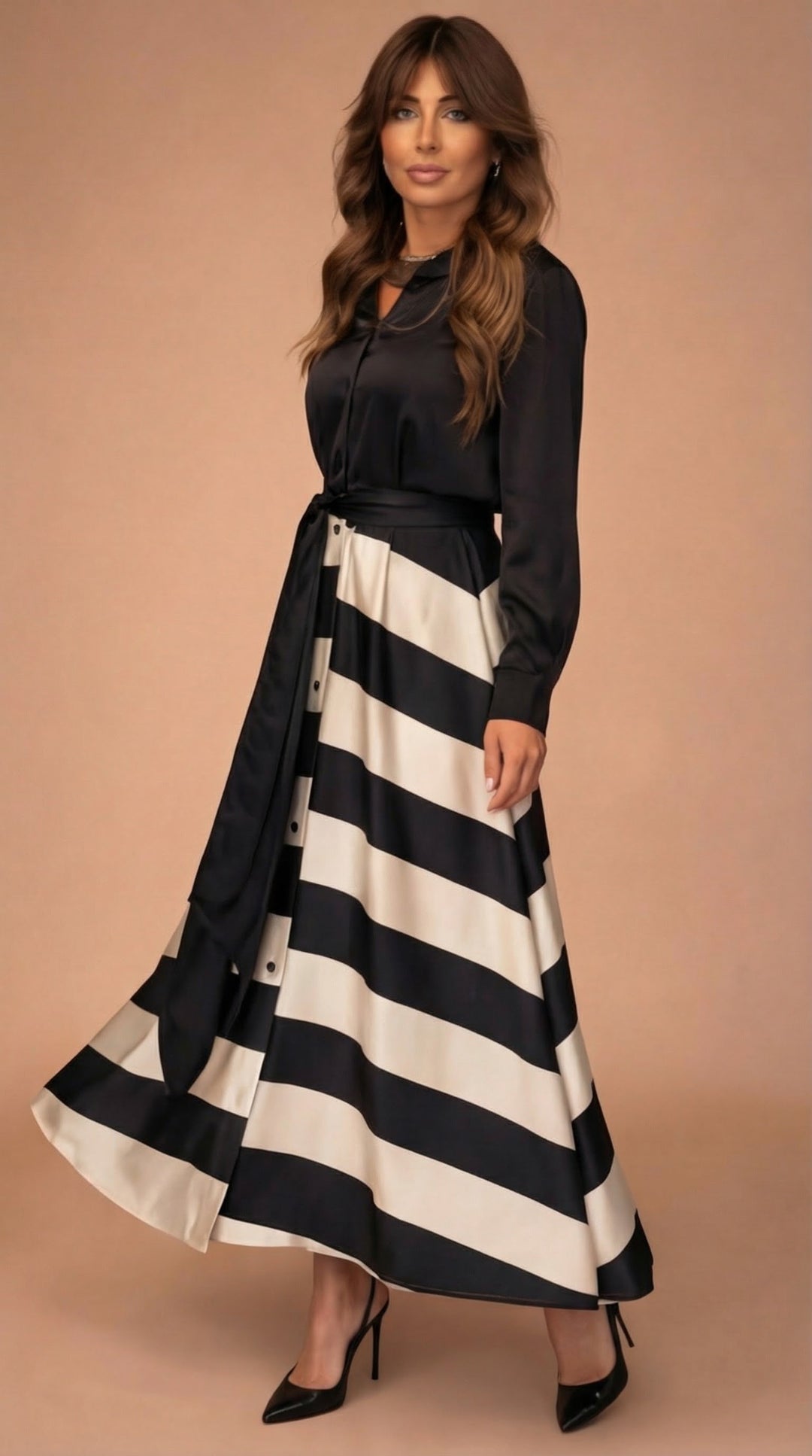 Mila™ | Gestreiftes Maxikleid