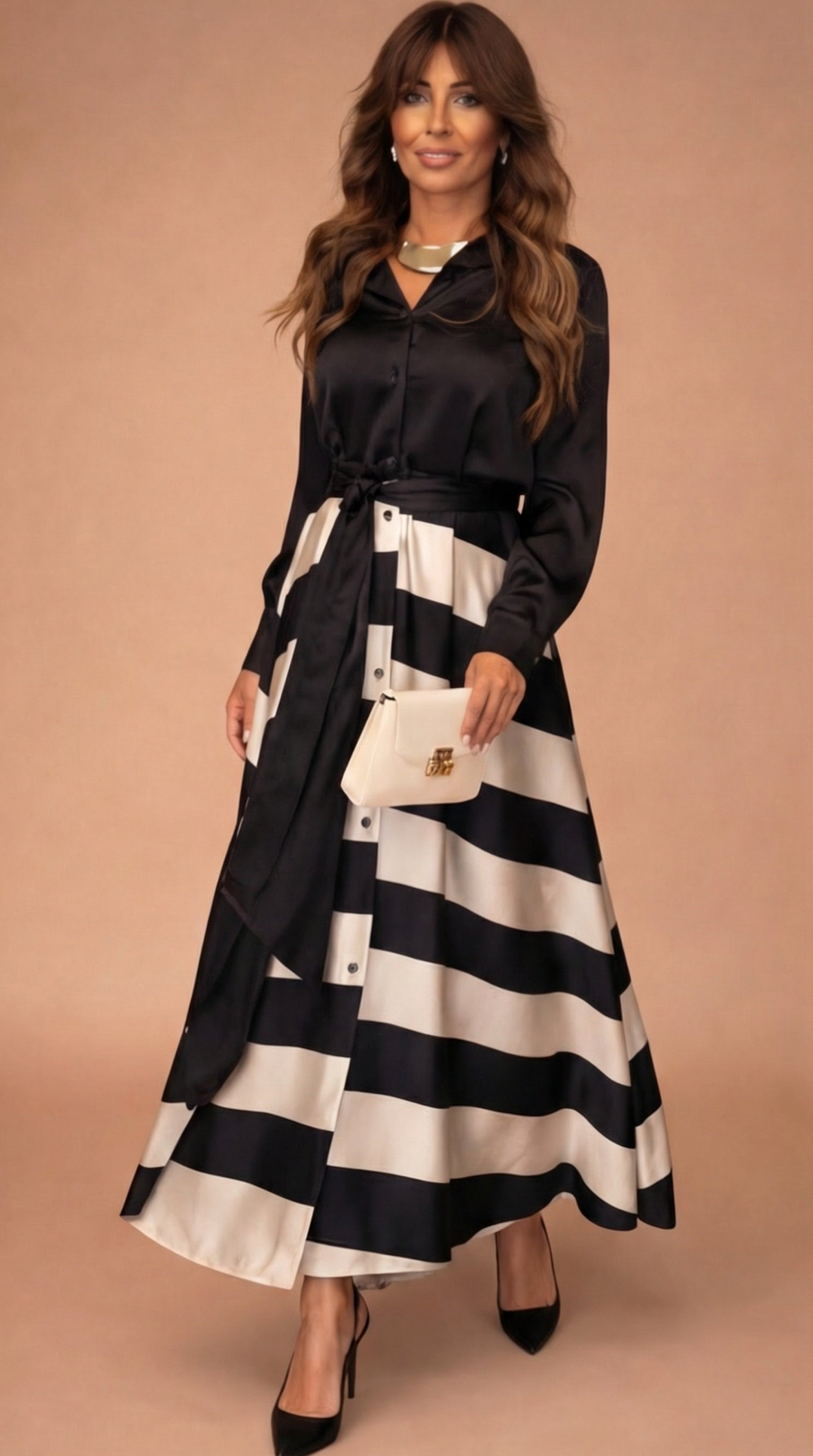 Mila™ | Gestreiftes Maxikleid