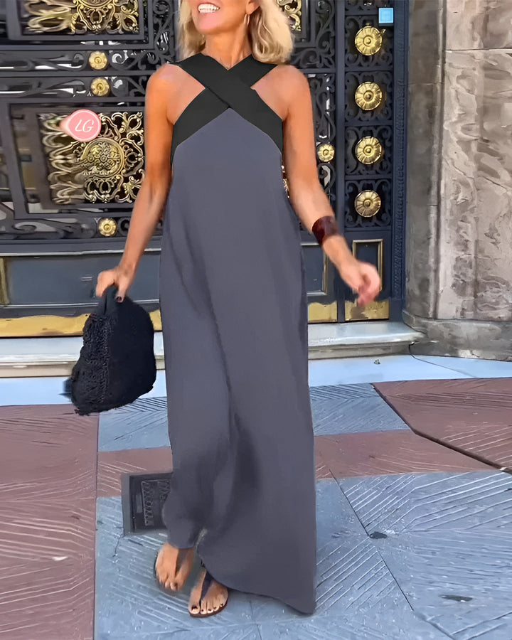 DELPHINE | KLEID MIT ÜBERLAPPENDEM AUSSCHNITT