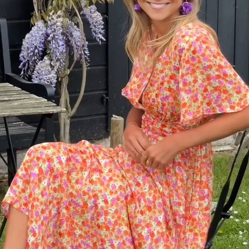 Amelia™ - Elegantes Floral-Maxikleid